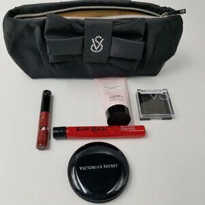 Victorias Secret Cosmetic Makeup Bag Rhinestone Perfume Eyeshadow Lotion Mirror